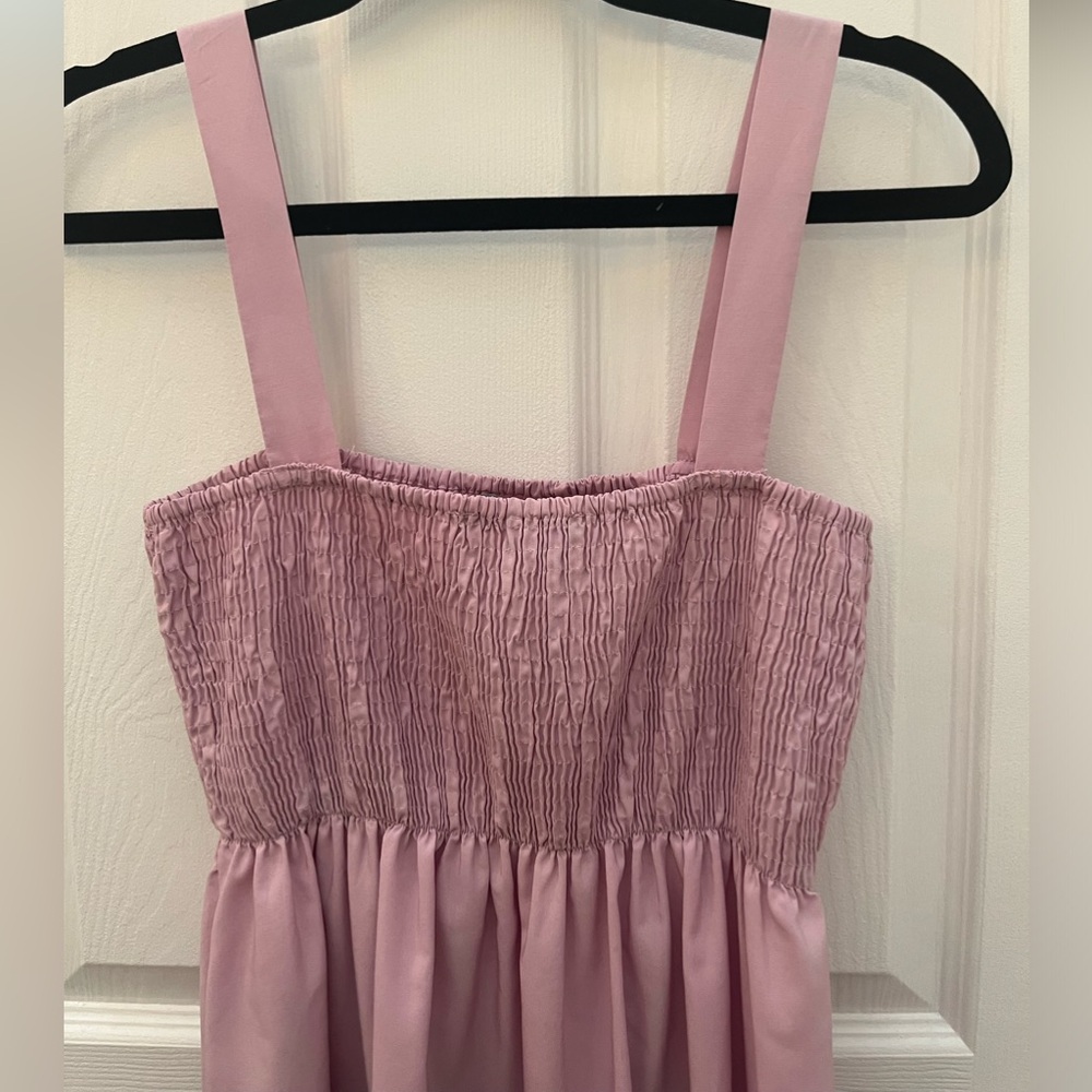 Zara Light Pink Tiered Smocked Maxi Dress - Picture 3 of 15